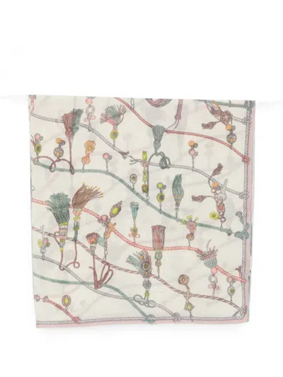 Versace Hanging Out Print Shawl In Transparent