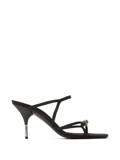 Versace Hardware Strap Mules In Black