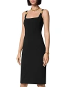Versace Square-neck Sleeveless Responsible Techno Cady Stretch Sheath Dress In Black