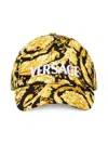 Versace Barocco Pattern-print Cap In Gold