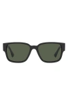 Versace Havana 57mm Rectangular Sunglasses