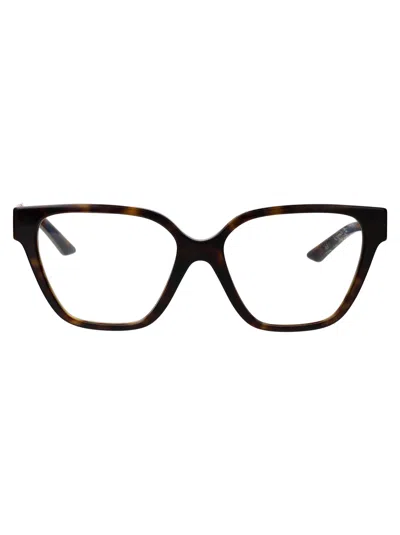 Versace Havana Acetate Glasses In Brown