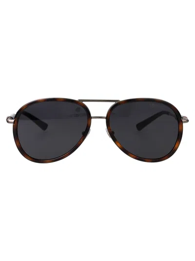 Versace Havana Metal Frame Sunglasses In Black