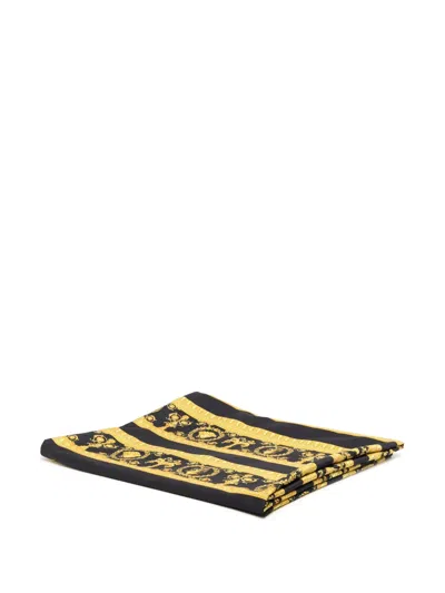 Versace Heart Baroque King Duver Cover In Black