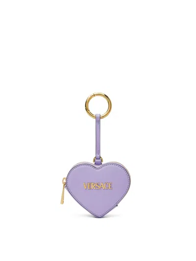 Versace Heart Coin Pouch In Violett