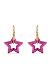 Versace Heart Star Drop-hoop Earring In Pink