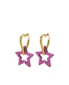 Versace Heart Star Drop-hoop Earring In Pink