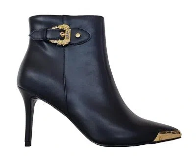 Pre-owned Versace Heeled Ankle Boots Scarlett 75va3s57 Black
