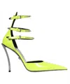 Versace Heeled Leather Sandals In Green