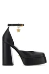 Versace Medusa Aevitas Satin Platform Pumps In Black