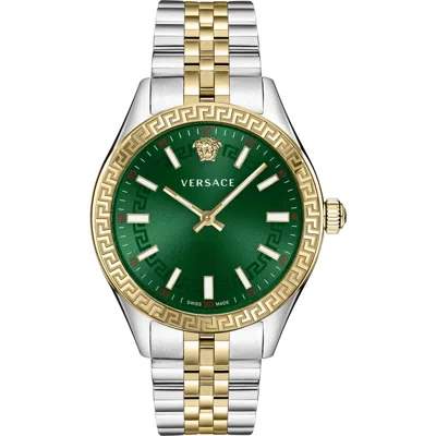 Versace Women's Hellenyium Two-tone Stainless Steel Bracelet Watch, 36mm In Two Tone