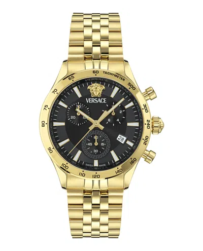 Versace Hellenyium Chrono Petite Bracelet Watch In Gold