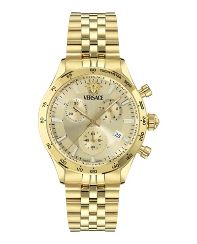 Versace Hellenyium Chrono Petite Bracelet Watch In Gold