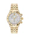 Versace Men's Hellenyium Ip Yellow Gold Stainless Steel Bracelet Watch, 44mm In White/gold
