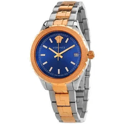 Pre-owned Versace Hellenyium Quartz Blue Dial Ladies Watch V12060017