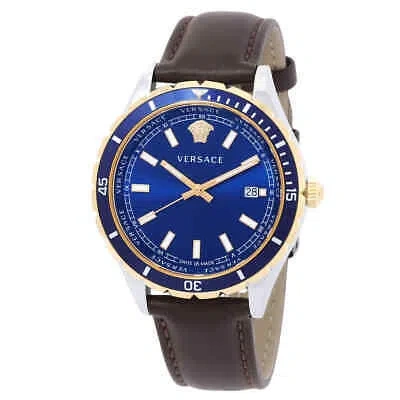Pre-owned Versace Hellenyium Quartz Blue Dial Men's Watch Ve3a00420