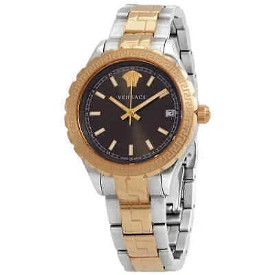 Pre-owned Versace Hellenyium Quartz Brown Dial Ladies Watch V12040015
