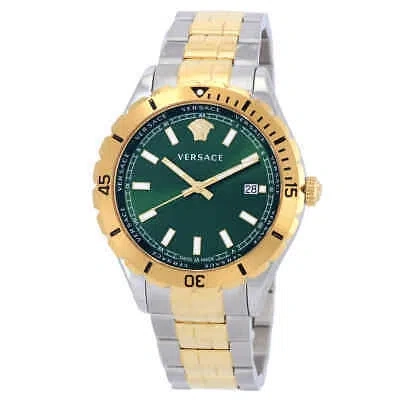 Pre-owned Versace Hellenyium Quartz Green Dial Men's Watch Ve3a00720