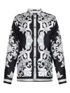 Versace Reversible Black Jacket With Baroque Print In Black