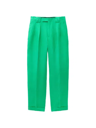 Versace Hemp Formal Pants In Green