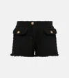 Versace Wool Blend Tweed Shorts In Black