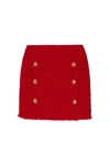 Versace Women's Heritage Tweed Mini Skirt In Red
