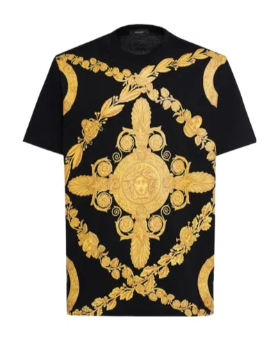 Versace Heritage Printed Jersey Cotton T-shirt In Multi