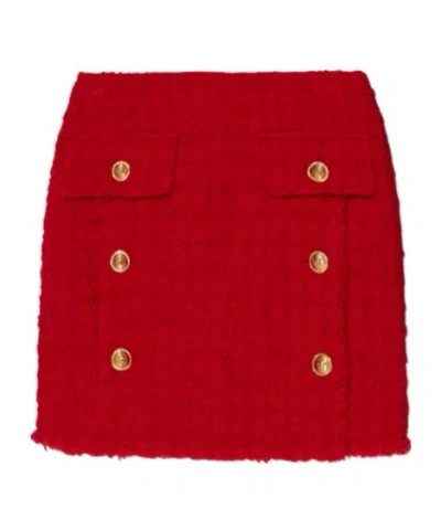 VERSACE VERSACE HERITAGE MID-RISE TWEED MINI SKIRT