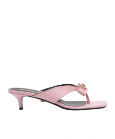 Versace Herringbone High Heel Flip-flops