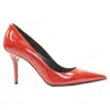 Versace Hibiscus Barocco Patent Medusa Stud Pump In Red