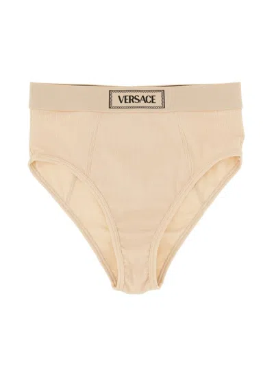 Versace Cotton Slip. In Beige