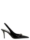 Versace Gianni Ribbon Slingback In Black