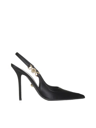 Versace High-heeled Shoe In Black  Gold