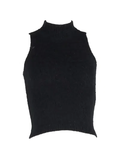 Pre-owned Versace High-neck Sleeveless Top In Black