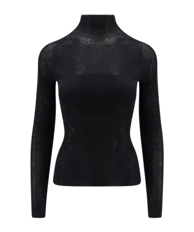 Versace High-neck Sweater In Black