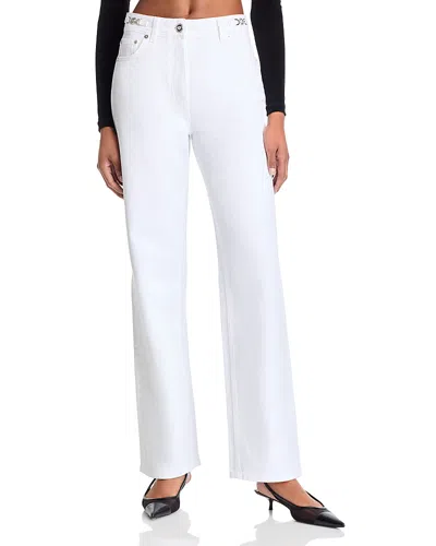 VERSACE HIGH RISE JEANS IN WHITE