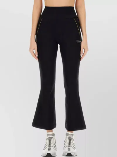 Versace High-rise Logo Flared Trousers With Contrast Piping