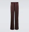 Versace High-rise Striped Straight Crêpe Pants In Multicoloured