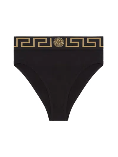 Versace High Waist Briefs In Black