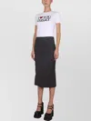 Versace High Waist Pinstripe Midi Skirt Side Slit