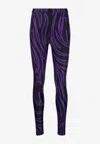 Versace High-waist Zebra Print Leggings In Multicolor