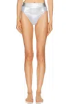 Versace High Waisted Bikini Bottom In Silver