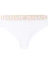 Versace High-waisted Stretch Cotton Briefs In White