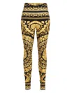 Versace High-waisted Stretch Leggings With Barocco Print In Multi