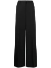 Versace High-waisted Wide-leg Trousers In Black