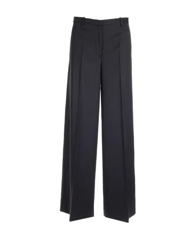 Versace High-waisted Wide-leg Trousers In Black