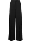 Versace Wide-leg Pleated Trousers In Schwarz