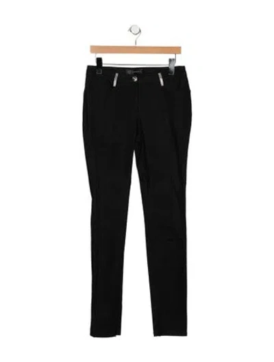 Pre-owned Versace High-rise Skinny Leg Jeans In Black