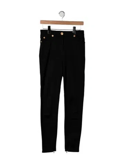 Pre-owned Versace High-rise Skinny Leg Jeans In Black