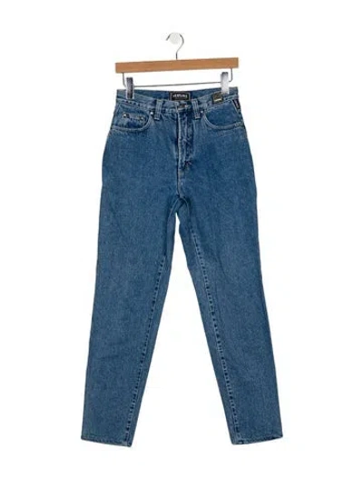 Pre-owned Versace High-rise Skinny Leg Jeans In Blue